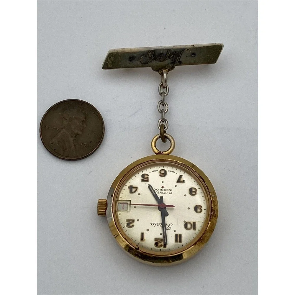 Vintage Felicia Analog Nurse Watch with 17 Jewels and Swiss Movement